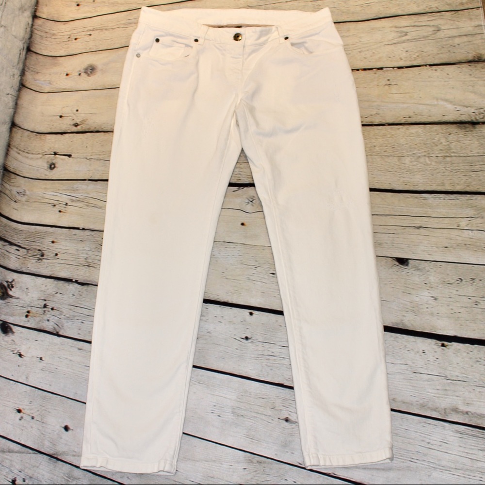 Brunello Cucinelli white straight leg jeans